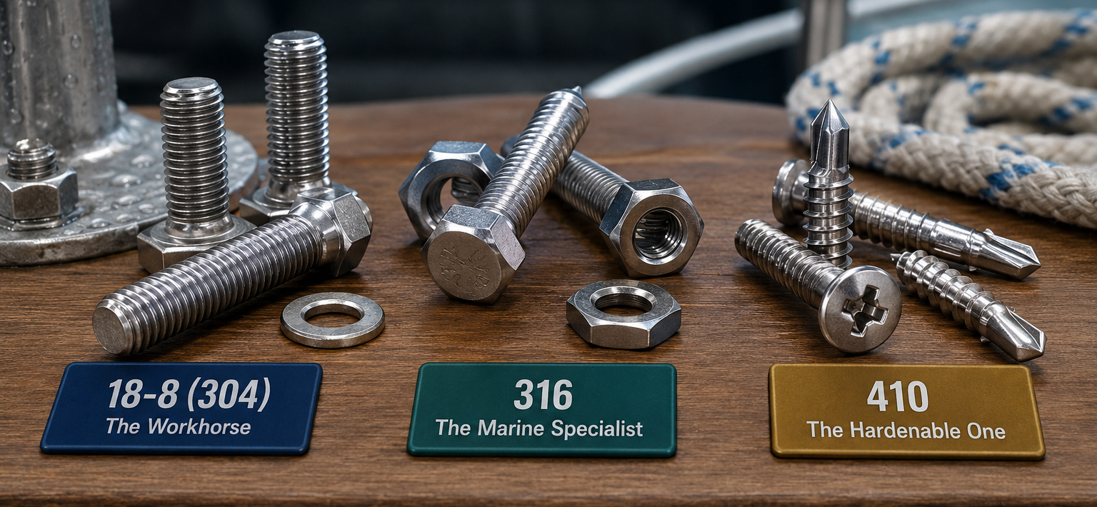 How to Choose Between Stainless Steel Grades — 18-8 vs 316 vs 410