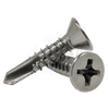 1/4"-14 x 1 1/4" Drill Point #3 Phillips Flat Head Self-Drilling Screws, Full Thread / Low Carbon Steel / Zinc / ASME B18.6.4