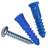 #6-8 x 7/8" Plastic Anchor (Ribbed) / Low Carbon Steel / Plain