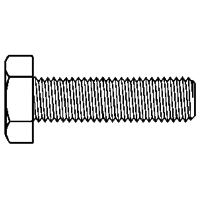 5/16"-18 x 2" Hex Tap Bolt, Full Thread / Grade 5 Steel / Zinc Yellow