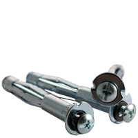1/4" Sx2" PAN HEAD PHIL/SLOT COMBO x 2" Hollow Wall Anchor / Low Carbon Steel / Zinc