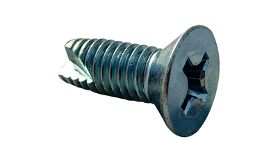 #12-24 x 2" Type 23 Thread Cutting Screws / Phillips / Flat Head / Low Carbon Steel / Zinc