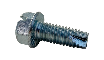 #12-24 x 3/4" Type 23 Thread Cutting Screws / Slotted / Hex Washer Head / Low Carbon Steel / Zinc / Serrated