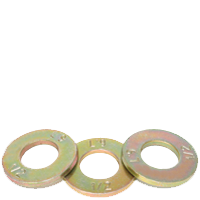 9/16" Flat Washer, SAE / 1.156" OD / 0.095" Thick / Alloy Steel / Zinc Yellow / Made in USA / DFAR Compliant