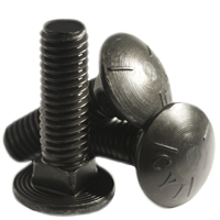 7/16"-14 x 2 1/2" Carriage Bolt, Full Thread / Grade 5 Steel / Plain