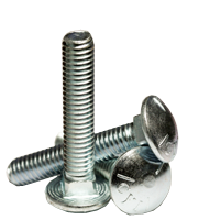 7/16"-14 x 4" Carriage Bolt, Full Thread / Grade 5 Steel / Zinc