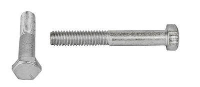 1 1/8"-7 x 5" Hex Bolt, Partial Thread / Grade A Steel / Zinc