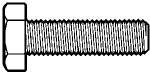 5/16"-18 x 3 3/4" Hex Tap Bolt, Full Thread / Grade A Low Carbon Steel / Zinc