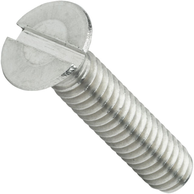 M6-1.00 x 60mm Slotted Pan Head Machine Screws, Full Thread / Stainless Steel / A2-70 / Plain / ASTM A307; ASME B18.6.3