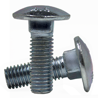 M16-2.00 x 100 MM Carriage Bolt, Full Thread / Class 4.6 Steel / Zinc