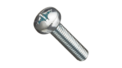 M10-1.50 x 30mm Phillips Pan Head Machine Screws / Class 4.8 Steel / Zinc