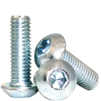 M10-1.50 x 60mm Button Head Cap Screws, Full Thread / Class 10.9 Steel / Zinc Bake