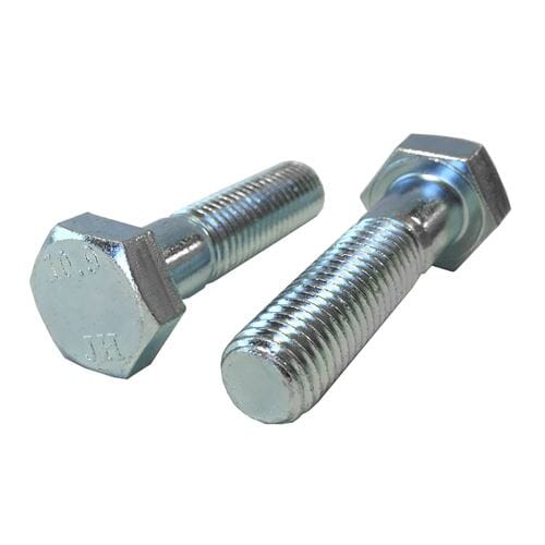 M6-1.00 x 50mm Hex Cap Screws, Partial Thread / Class 10.9 Steel / Zinc Bake / ISO 898-1 Class 10.9; DIN 931