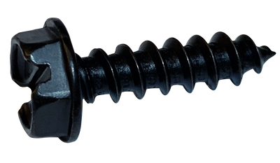 #8 x 5/16" Type AB Slotted Hex Washer Head Self-Tapping Screws, Full Thread / Low Carbon Steel / Black Oxide