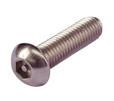#10-32 x 1" Allen Button Head Tamper Resistant Screw, Full Thread / 18-8 Stainless Steel / Passivated