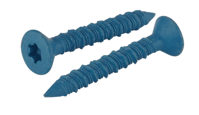 3/16 x 4" Concrete Screws / Torx/Six-Lobe / Flat Head / Blue Perma-Seal