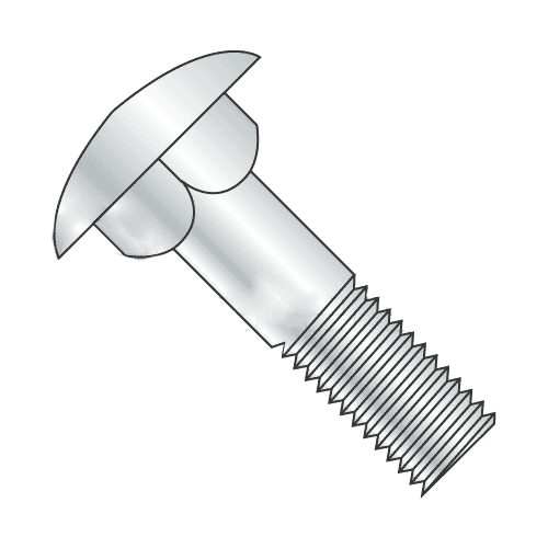 M16-2.00 x 100 MM Carriage Bolt, Full Thread / Class 4.6 Steel / Zinc / ISO 898-1 Class 4.6; DIN 603