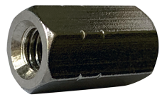 M6-1.0 x 18 mm (10mm AF) Hex Coupling Nuts / 316 Stainless Steel (A4) / DIN6334