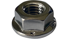 M10-1.5 Hex Flange Nuts / Non-Serrated / 316 Stainless Steel / DIN6923