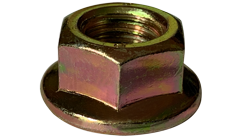 M10-1.5 Hex Flange Nuts / Non-Serrated / Class 8 / Zinc Yellow / DIN6923