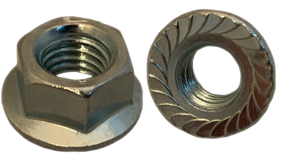 M20-2.5 Hex Flange Locknuts / Serrated / Class 8 / Zinc / DIN 6923