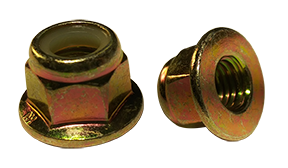 M10-1.5 Flange Style Nylon Insert Locknuts / Steel (Cl. 8) / Zinc Yellow / DIN6926