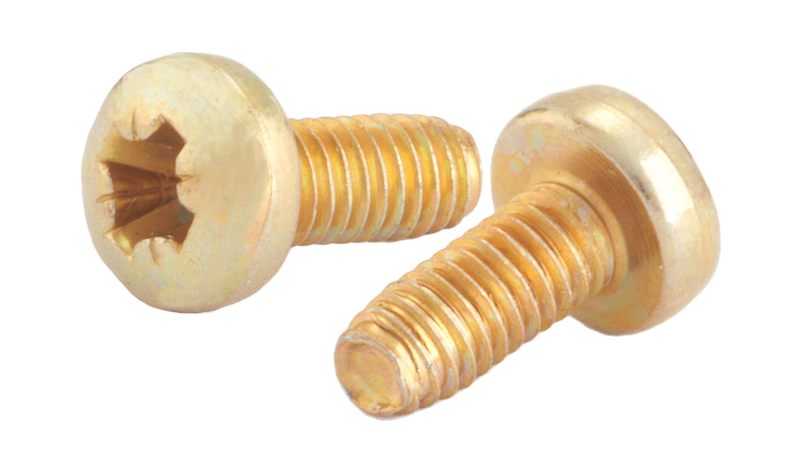 M2.#5-0.45 x 6 mm Trilobe Thread Forming Screws for Metal / Pozi / Pan Head / Steel / Zinc Yellow / DIN7500C