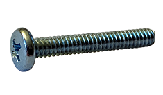 M2.#5-0.45 x 6 mm Machine Screws / Phillips / Pan Head / Steel / Zinc / DIN7985A