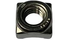 M8-1.25 Square Weld Nuts / 4 Projections / 18-8 Stainless Steel / DIN928