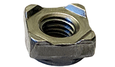 M8-1.25 Square Weld Nuts / 4 Projections / Steel / Plain / DIN928