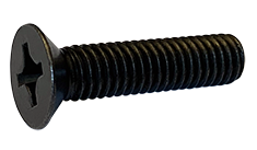 M6-1.0 x 25 mm Machine Screws / Phillips / Flat Head / Steel / Black Oxide / DIN965