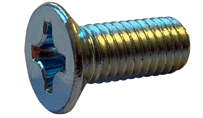 M1.#6-0.35 x 6 mm Machine Screws / Phillips / Flat Head / Steel / Zinc / DIN965