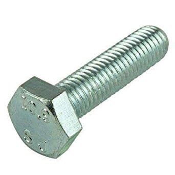 M8-1.25 x 20mm Hex Cap Screws, Full Thread / Class 8.8 Steel / Zinc / ISO 898-1 Class 8.8; DIN 931