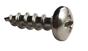 #10 x 3/4" Deep Thread Wood Screws / Phillips / Pan Head / Low Carbon Steel / Nickel