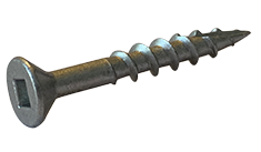 #7 x 1 1/4" Deck Screws / Square / Flat Head / Type 17 / Low Carbon Steel / High Corrosion Resistant Silver Zinc / With Nibs / Zinc High Corrosion Silver