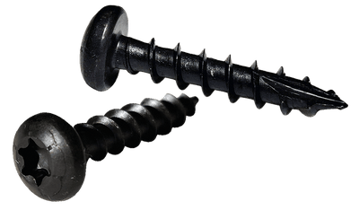 #10 x 1" Deep Thread Wood Screws / Torx/Six-Lobe / Pan Head / Type 17 Pt / Low Carbon Steel / Black Oxide