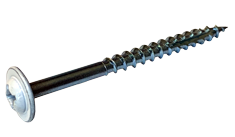 #10-9 x 2 1/2" Deep Thread Wood Screws / Combo (Square / Phillips) / Round Washer Head / Type 17 Pt / Low Carbon Steel / Zinc / White Heads