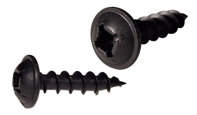 #8 x 1" Deep Thread Wood Screws / Combo (Square / Phillips) / Round Washer Head / Low Carbon Steel / Black Oxide