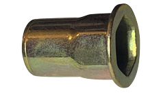 M6-1.0 Hex Blind Threaded Inserts / Steel / Zinc Yellow