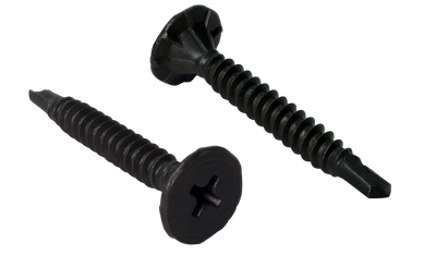 #8 x 1 1/4" Drill Point #2 Phillips Wafer Head Self-Drilling Screws, Full Thread / Low Carbon Steel / Ceramic