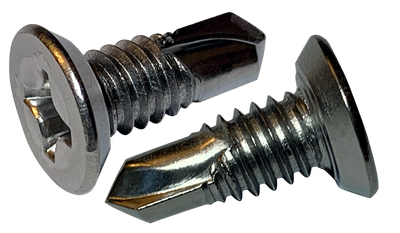 #12-24 x 5/8" Phillips Flat Undercut Head Self-Drilling Screws, Full Thread / 410 Stainless Steel / Passivated