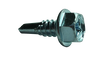 #8-18 x 3/4" Drill Point #2 Phillips Hex Washer Head Self-Drilling Screws, Full Thread / Low Carbon Steel / Zinc / ASME B18.6.4