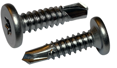 #10 x 5/8" Torx Pancake Head Self-Drilling Screws, Full Thread / 410 Stainless Steel / Passivated