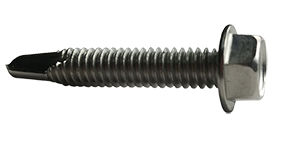 #12-24 x 2" Hex Washer Head Self-Drilling Screws / 410 Stainless Steel / Passivated
