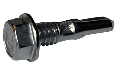#12-24 x 7/8" Hex Washer Head Self-Drilling Screws / 410 Stainless Steel / Passivated