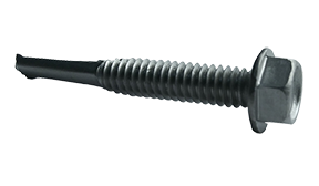 #12-24 x 2" Drill Point #5 Hex Washer Head Self-Drilling Screws, Full Thread / 410 Stainless Steel / Passivated