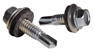 #12-24 x 7/8" Hex Washer Head Self-Drilling Screws / Low Carbon Steel / Zinc / Bonded Neoprene Washer