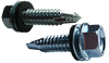 1/4"-14 x 1" Self-Drilling Screws / Slotted / Hex Washer Head / Steel / Zinc