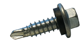 #14 x 7/8" Hex Washer Head Self-Drilling Screws / Low Carbon Steel / Zinc High Corrosion Silver