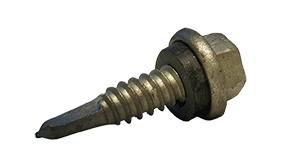 #14 x 2" Hex Washer Head Self-Drilling Screws / Low Carbon Steel / Zinc High Corrosion Silver / Drill Point #3